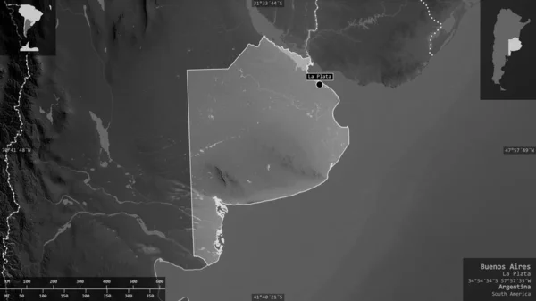 Μπουένος Άιρες Επαρχία Της Αργεντινής Χάρτες Διαβαθμίσεων Του Γκρι Λίμνες — Φωτογραφία Αρχείου