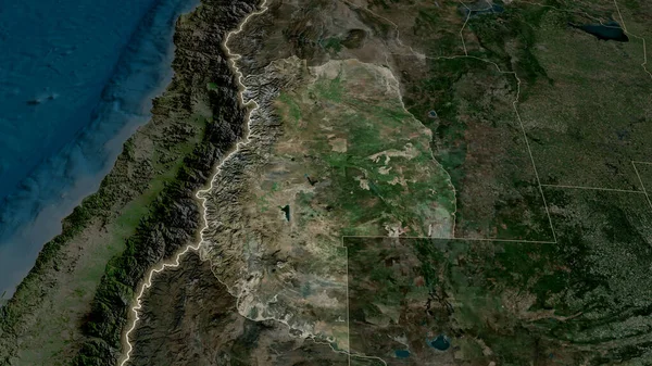 Mendoza Provinsen Argentina Zoomas Och Markeras Satellitbilder Rendering — Stockfoto