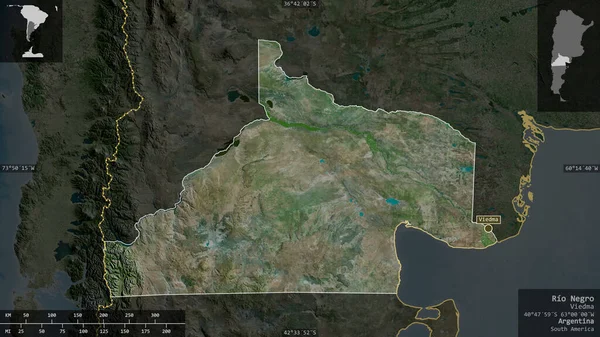 Rio Negro Província Argentina Imagens Satélite Forma Apresentada Contra Sua — Fotografia de Stock