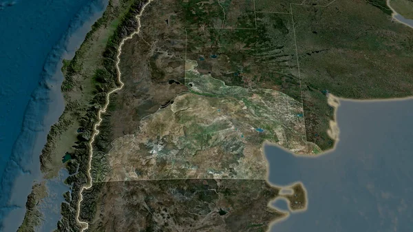 Rio Negro Provincia Argentina Zoom Evidențiat Imagini Prin Satelit Redare — Fotografie, imagine de stoc