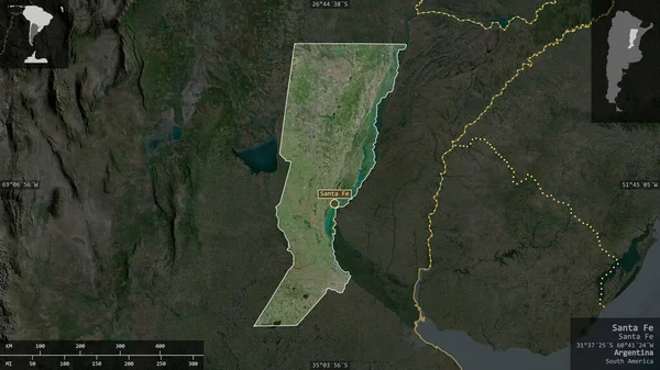 Santa Provinz Von Argentinien Satellitenbilder Gestalt Die Sich Mit Informativen — Stockfoto