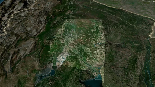 Santiago Del Estero Province Argentina Zoomed Highlighted Satellite Imagery Rendering — Stock Photo, Image