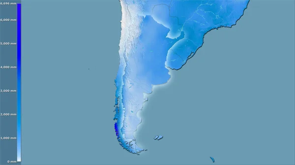 Précipitations Annuelles Dans Zone Argentine Dans Projection Stéréographique Avec Légende — Photo