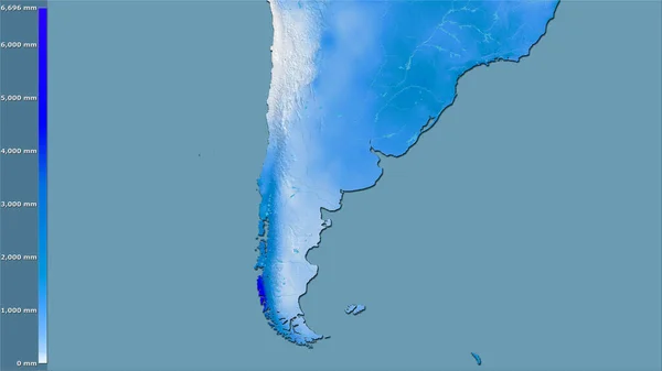 Precipitación Anual Dentro Del Área Argentina Proyección Estereográfica Con Leyenda —  Fotos de Stock