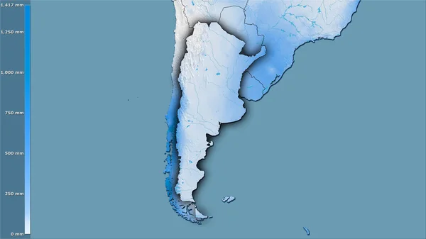 Précipitations Des Quartiers Les Froids Région Argentine Dans Projection Stéréographique — Photo