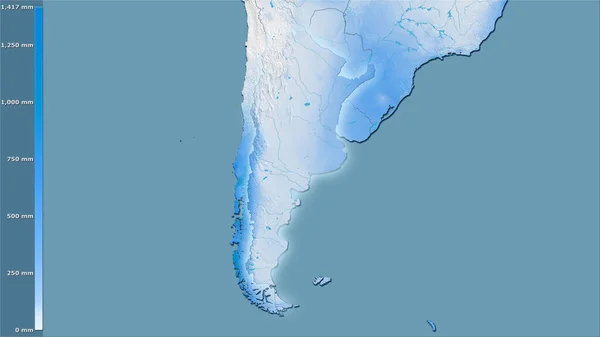 Precipitazione Del Quartiere Più Freddo Dell Argentina Nella Proiezione Stereografica — Foto Stock