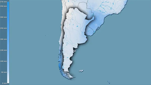 Precipitação Mês Mais Seco Dentro Área Argentina Projeção Estereográfica Com — Fotografia de Stock