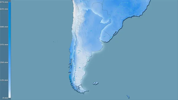 Precipitación Del Mes Más Húmedo Dentro Del Área Argentina Proyección —  Fotos de Stock