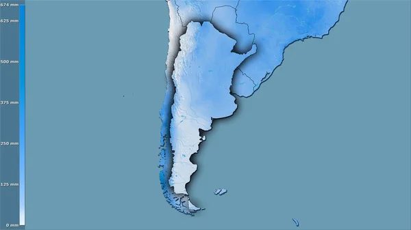 Precipitación Del Mes Más Húmedo Dentro Del Área Argentina Proyección —  Fotos de Stock