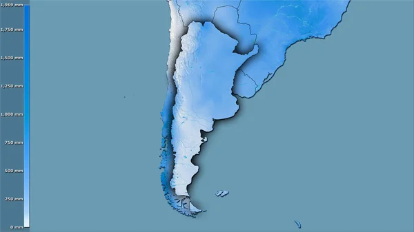 Neerslag Van Het Natste Kwart Het Argentijnse Gebied Stereografische Projectie — Stockfoto