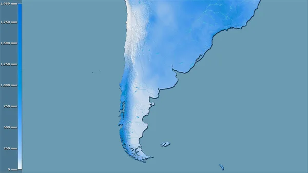 Précipitation Des Quartiers Les Humides Zone Argentine Dans Projection Stéréographique — Photo