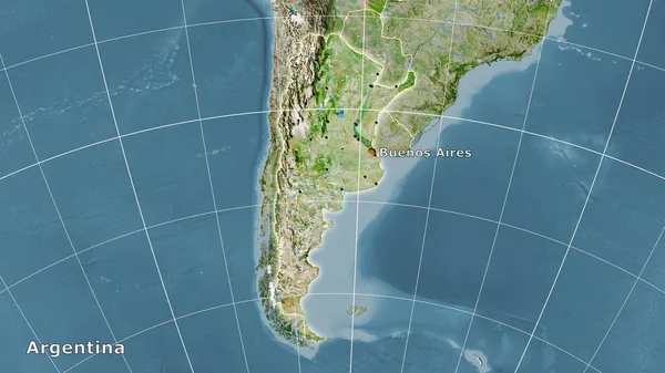 Аргентина Площадь Спутнике Карта Стереографической Проекции Основная Композиция — стоковое фото