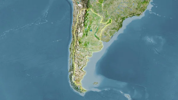 Argentína Területe Műholdon Térkép Sztereográfiai Vetítés Nyers Összetétele Raszter Rétegek — Stock Fotó