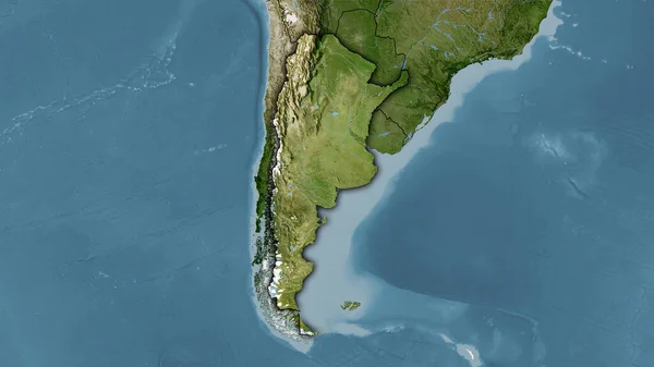 Argentína Területe Műholdas Térképen Sztereográfiai Vetítés Nyers Összetétele Raszter Rétegek — Stock Fotó