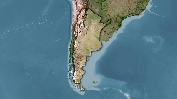 Argentina Area Sulla Mappa Satellitare Nella Proiezione Stereografica Composizione Grezza — Foto Stock