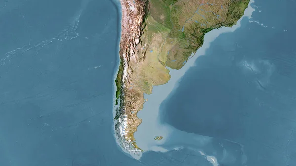 Argentína Területe Műholdas Térképen Sztereográfiai Vetítés Nyers Összetétele Raszterrétegek — Stock Fotó