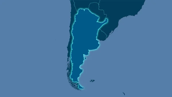 Área Argentina Mapa Sólido Proyección Estereográfica Composición Cruda Capas Trama — Foto de Stock