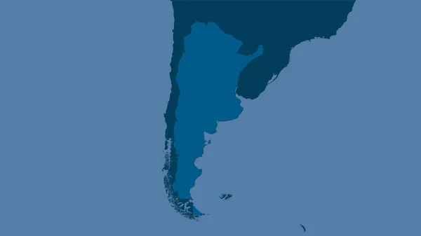 Argentina Area Sulla Mappa Solida Nella Proiezione Stereografica Composizione Grezza — Foto Stock