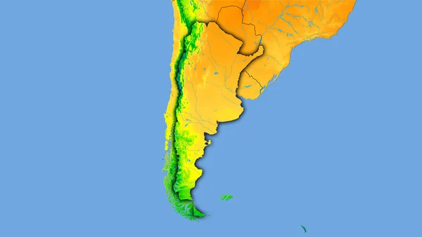 Área Argentina Mapa Anual Temperatura Proyección Estereográfica Composición Cruda Capas — Foto de Stock