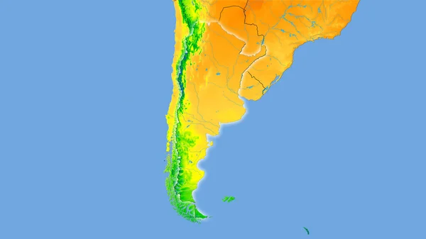 Argentina Område Den Årliga Temperaturkartan Stereografisk Projektion Sammansättning Raster Lager — Stockfoto