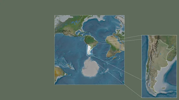 Área Expandida Ampliada Argentina Extraída Mapa Grande Escala Mundo Com — Fotografia de Stock