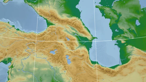 Arménia Bairro Perspectiva Distante Sem Contorno Cor Mapa Físico — Fotografia de Stock