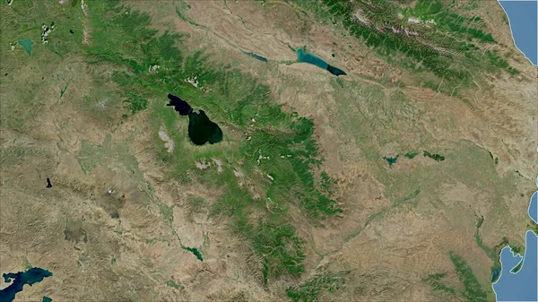Армении Крупный План Страны Очертаний Спутниковые Снимки — стоковое фото