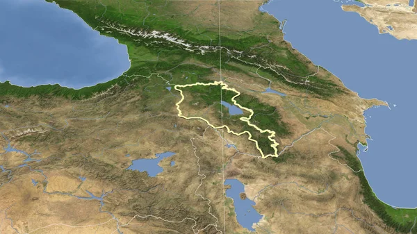 Вірменія Околиці Вирішальна Перспектива Обриси Супутникові Знімки — стокове фото