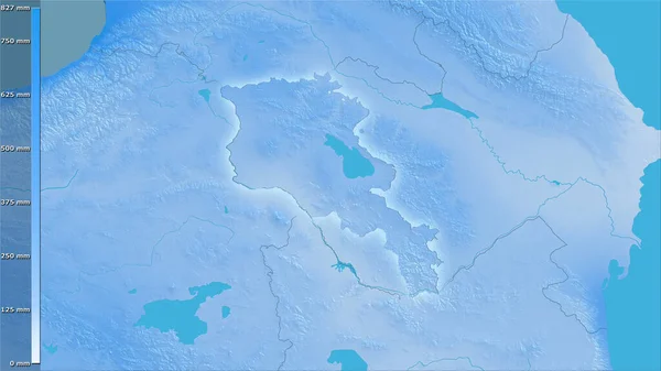 Precipitación Del Cuarto Más Húmedo Dentro Del Área Armenia Proyección —  Fotos de Stock