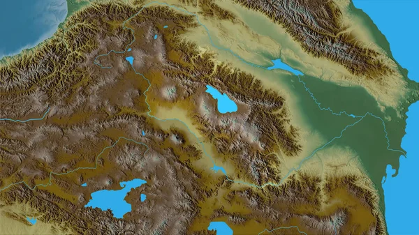 Armenia Mapa Topográfico Relieve Proyección Estereográfica Composición Cruda Las Capas — Foto de Stock