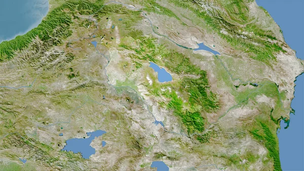 Armenien Gebiet Auf Dem Satelliten Eine Karte Der Stereographischen Projektion — Stockfoto