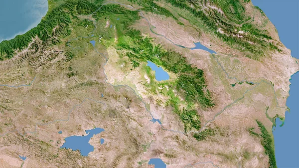 Armenia Área Satélite Mapa Proyección Estereográfica Composición Cruda Capas Trama — Foto de Stock