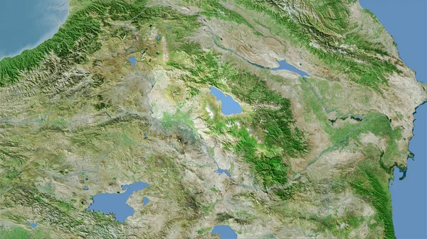 Stereografik Projeksiyondaki Uydusundaki Ermenistan Bölgesi Raster Katmanlarının Ham Bileşimi — Stok fotoğraf