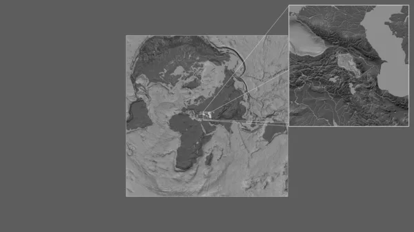 Área Expandida Ampliada Armênia Extraída Mapa Grande Escala Mundo Com — Fotografia de Stock