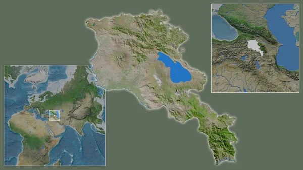 Ermenistan Bölgedeki Konumuna Geniş Çaplı Bir Dünya Haritasının Merkezine Yakın — Stok fotoğraf