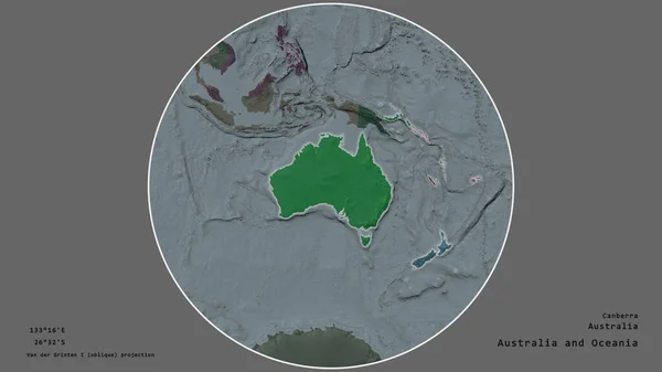 Περιοχή Της Αυστραλίας Επικεντρώνεται Στον Κύκλο Που Περιβάλλει Την Ήπειρό — Φωτογραφία Αρχείου