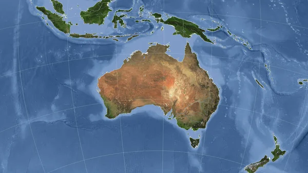 Ausztrália Környék Távoli Ferde Perspektíva Körvonal Nélkül Műholdas Képek — Stock Fotó