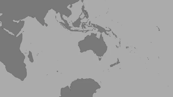 호주의 지역내의 육지와 Van Der Grinten Projection Oblique Transform — 스톡 사진