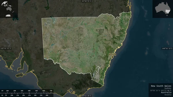Nuovo Galles Del Sud Stato Dell Australia Immagini Satellitari Forma — Foto Stock
