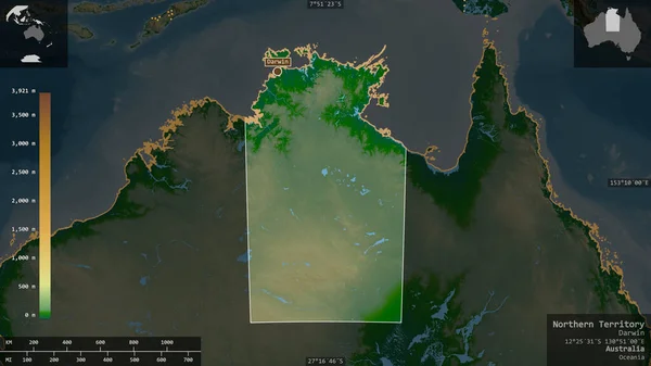 Північна Територія Територія Австралії Кольорові Шейдерні Дані Озерами Річками Форма — стокове фото