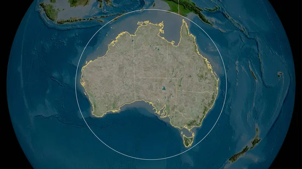 Australia Powiększyła Się Zakreśliła Zdjęcia Satelitarne Renderowanie — Zdjęcie stockowe