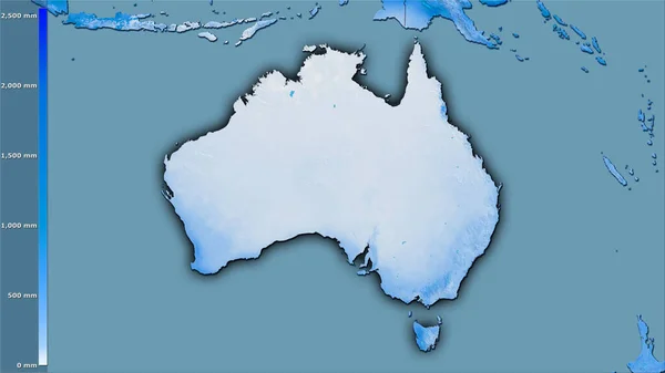 Precipitación Del Cuarto Más Frío Dentro Del Área Australia Proyección — Foto de Stock