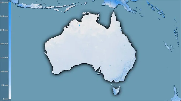 Precipitation Driest Month Australia Area Stereographic Projection Legend Raw Composition — Stock Photo, Image
