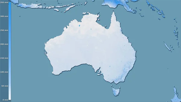 Precipitação Mês Mais Seco Dentro Área Austrália Projeção Estereográfica Com — Fotografia de Stock