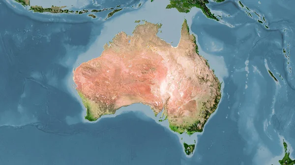 Ausztrália Területe Műholdas Térképen Sztereográfiai Vetítés Nyers Összetétele Raszterrétegek — Stock Fotó