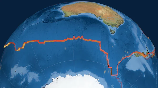 Australisk Tektonisk Platta Utströdd Jorden Satellitbilder Rendering — Stockfoto