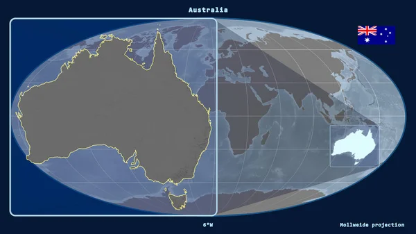 Vue Agrandie Australie Avec Des Lignes Perspective Par Rapport Une — Photo