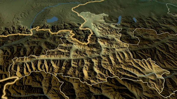 Salzburg Delstaten Österrike Zoomade Och Belyste Huvuddragen Det Fysiska Landskapet — Stockfoto