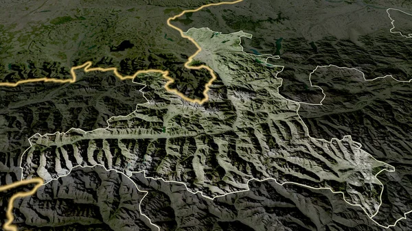 Salzbourg État Autriche Zoomé Mis Évidence Imagerie Satellite Rendu — Photo