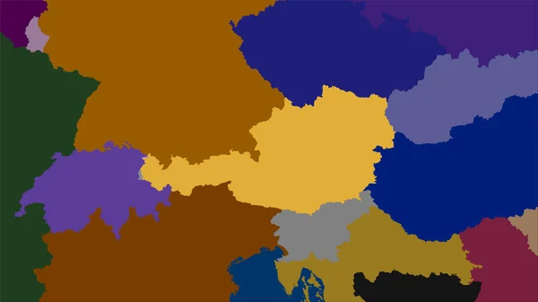 Österreich Gebiet Auf Der Karte Der Verwaltungseinheiten Der Stereographischen Projektion — Stockfoto